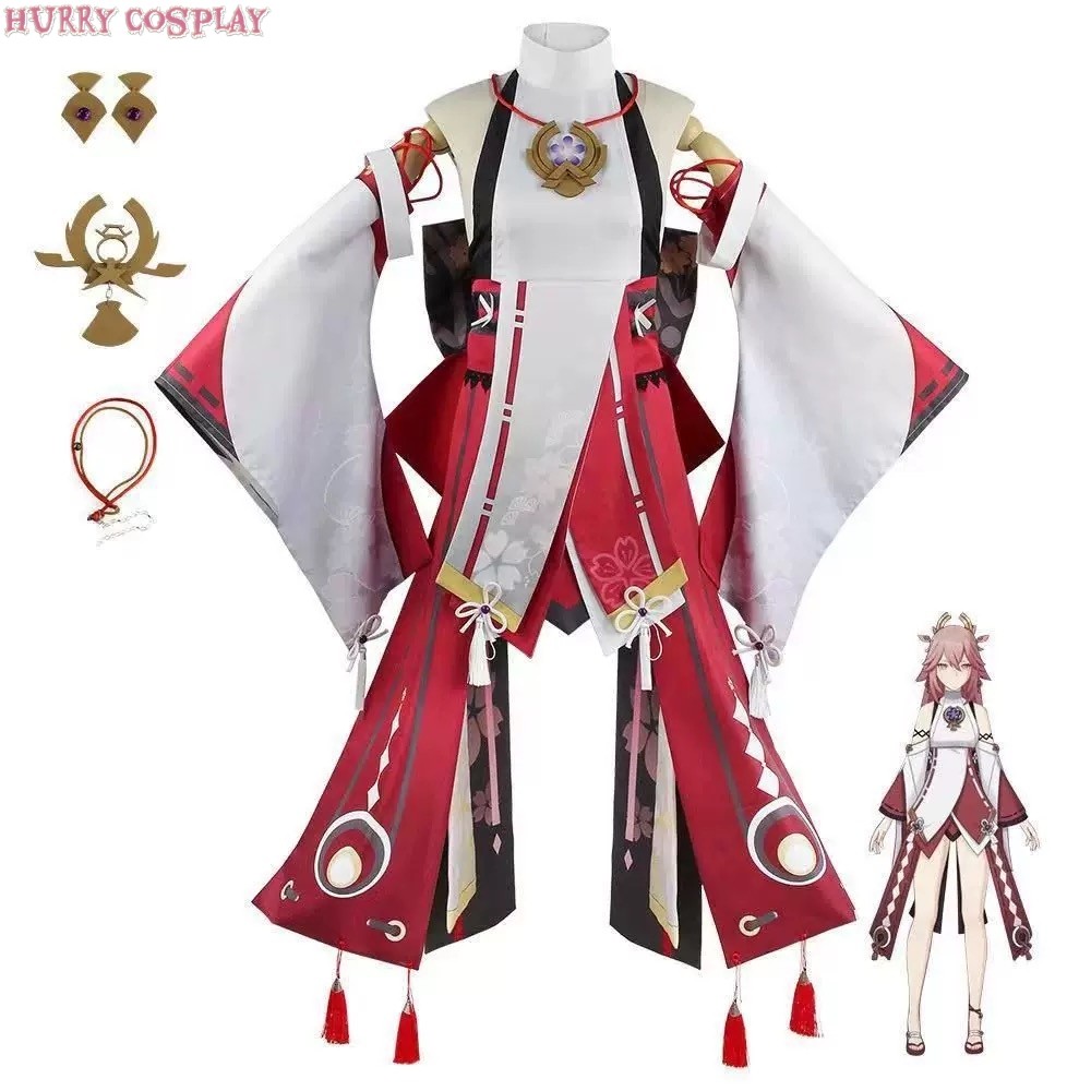 Game Cosplay,Genshin Impact,Genshin Impact Yaegamiko Cosplay Costume